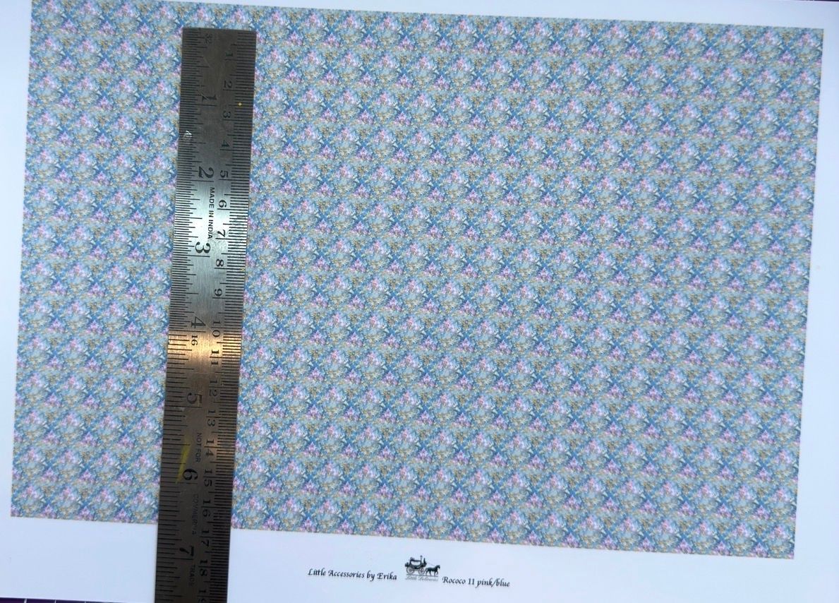 Wallpaper/fabric/carpet. Rococo 11 pink blue- 1/48 scale