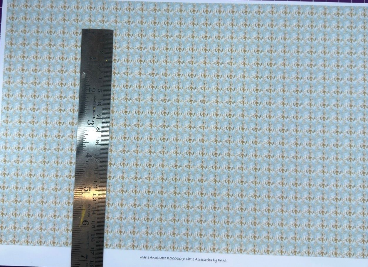 Wallpaper/fabric/carpet. Rococo 4 blue 1/48 scale