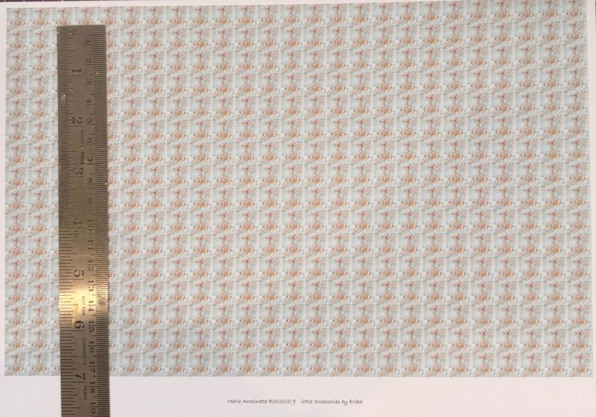 Wallpaper/fabric/carpet. Rococo 9 roses 1/48 scale