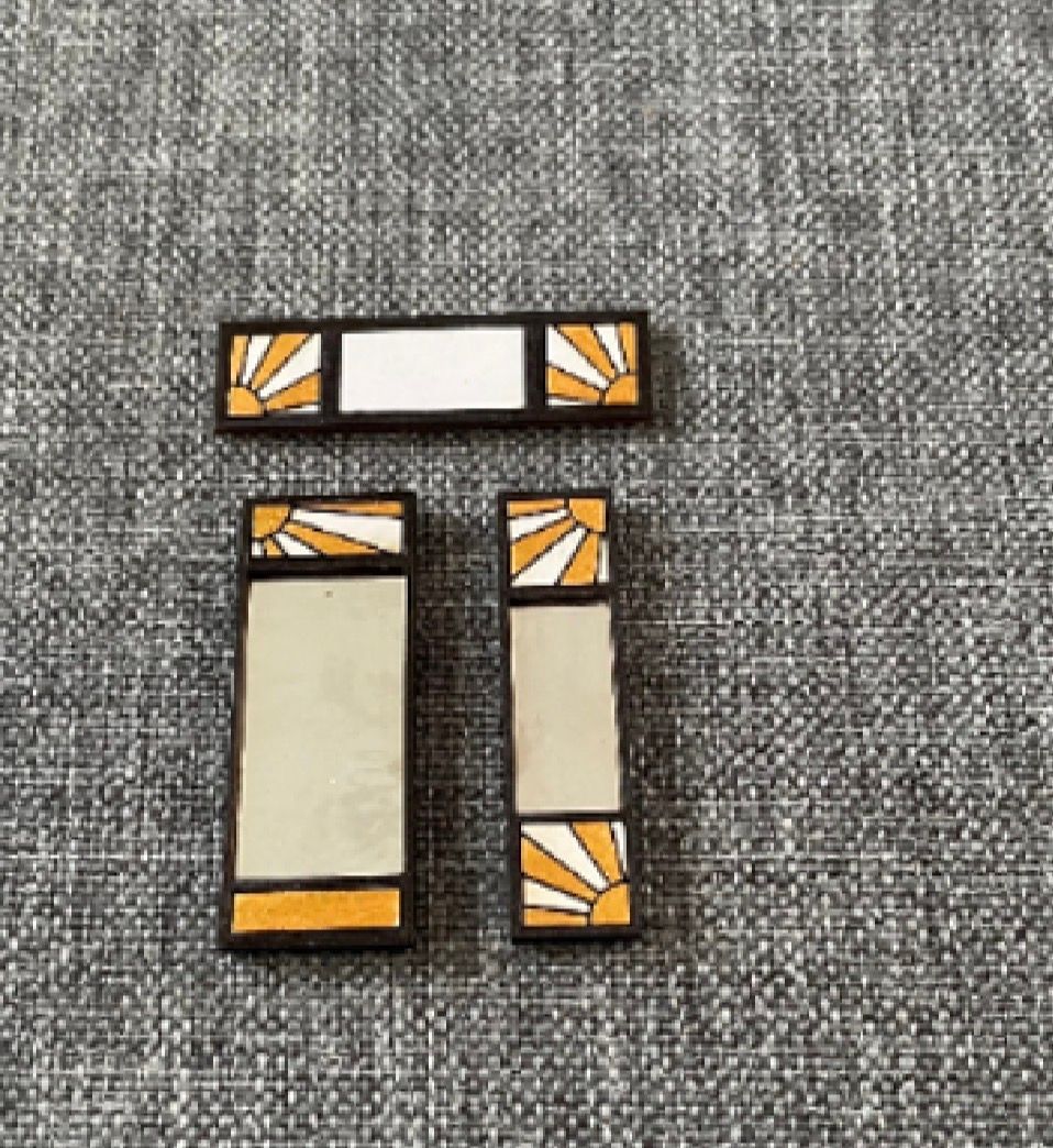 ART DECO MIRRORS (2) & DECORATIVE PANEL SET 1/48