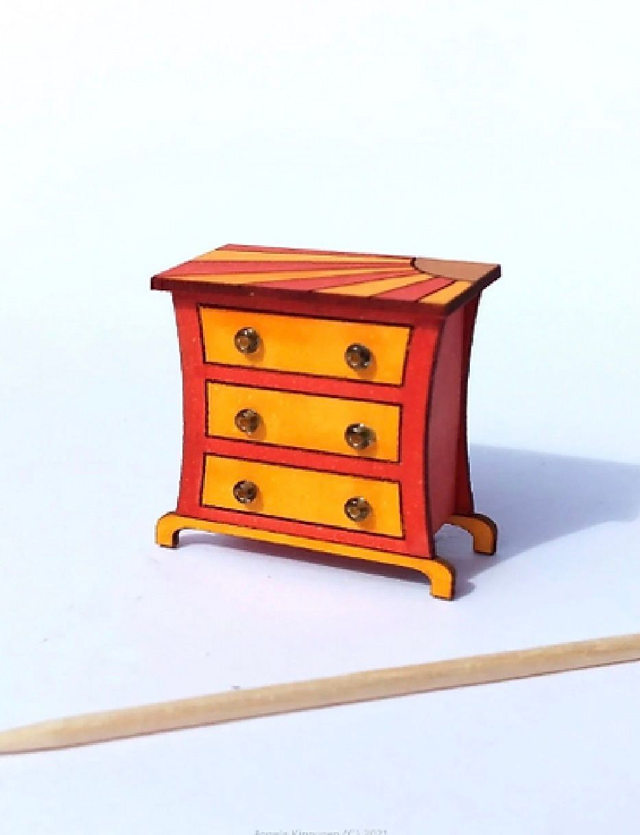 ART DECO chest of drawers 1/48 scale