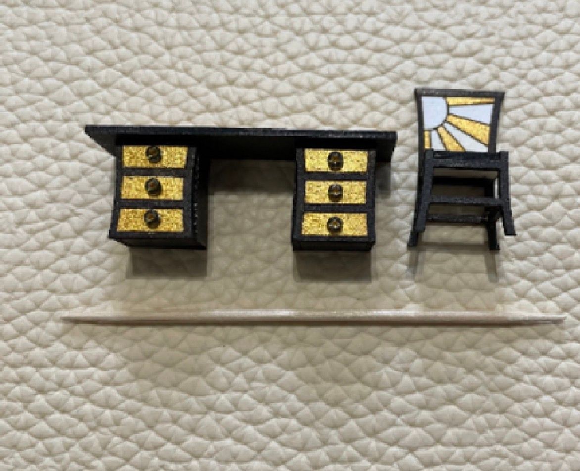 ART DECO desk & chair 1/48 scale