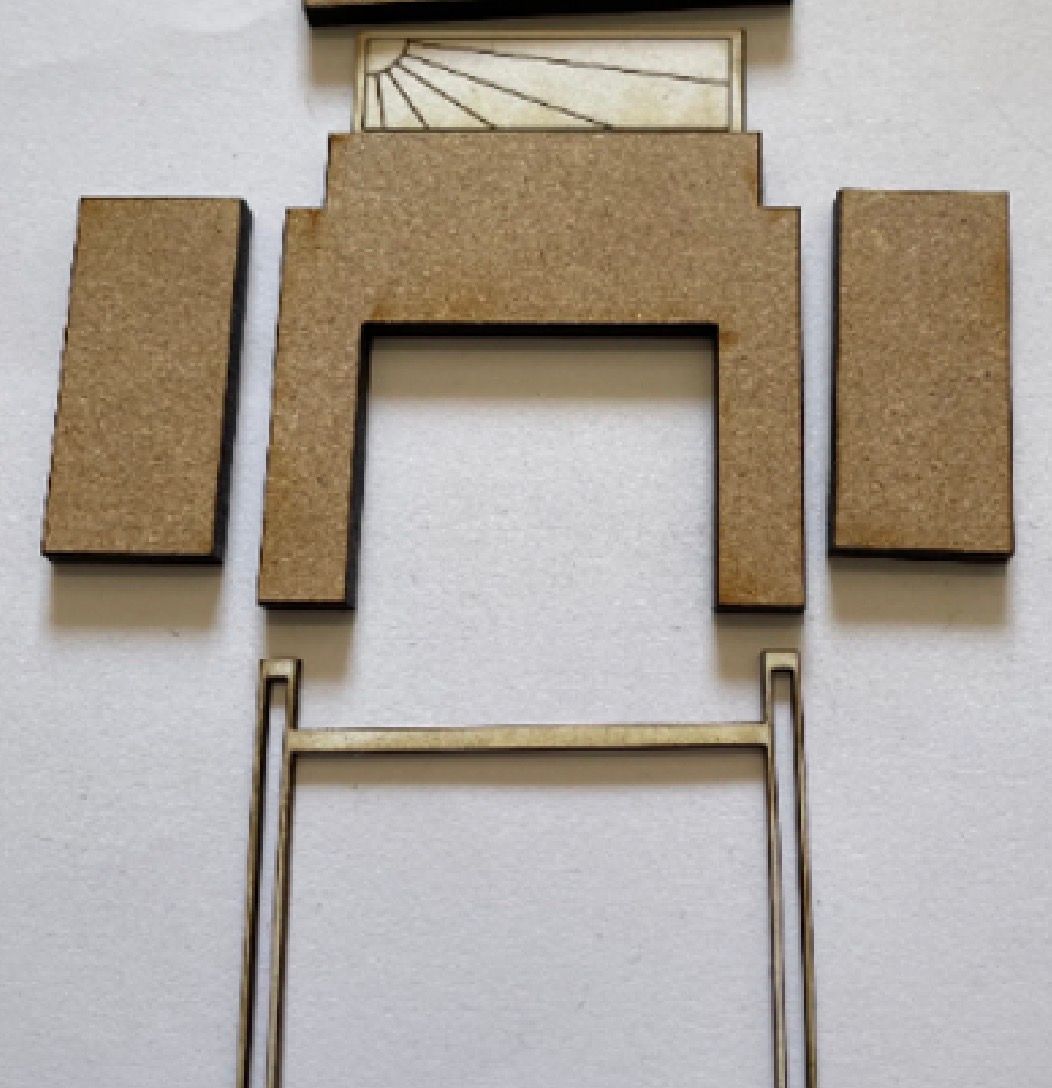 ART DECO FIREPLACE WITH SUN PANEL 1/48 scale