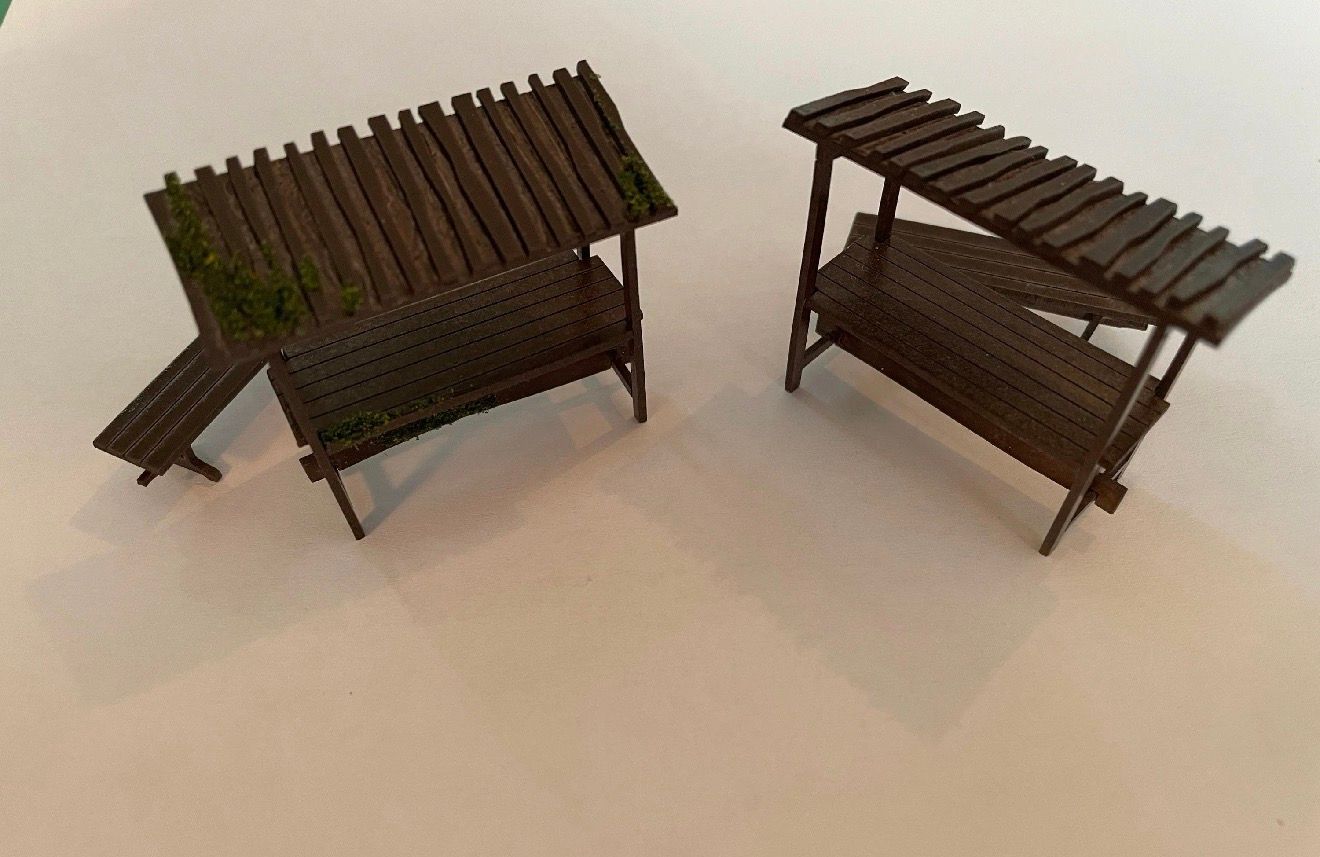 MARKET STALL & BENCH . 1/48 scale KIT