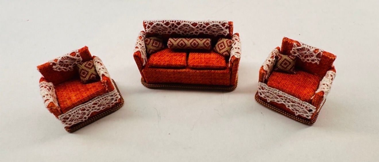 1970s/80s SOFA AND 2 LOUNGE CHAIRS 1/48 scale KIT