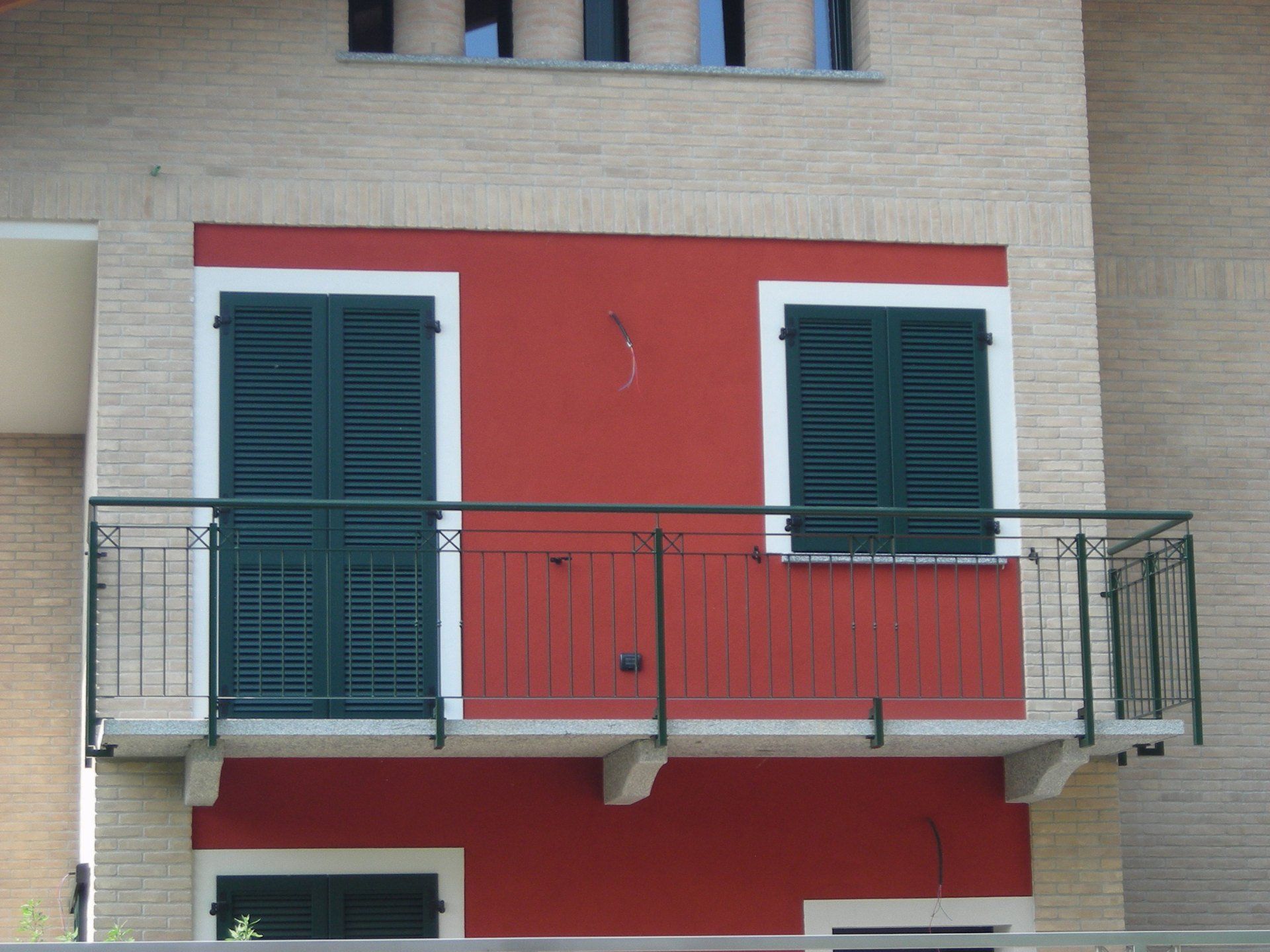 ringhiera per balcone in ferro verde