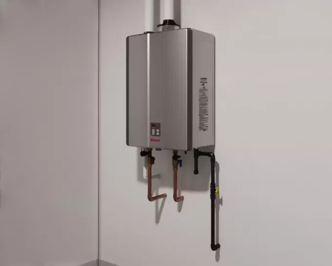 kelowna plumber installs waterless tank for plumbing heating