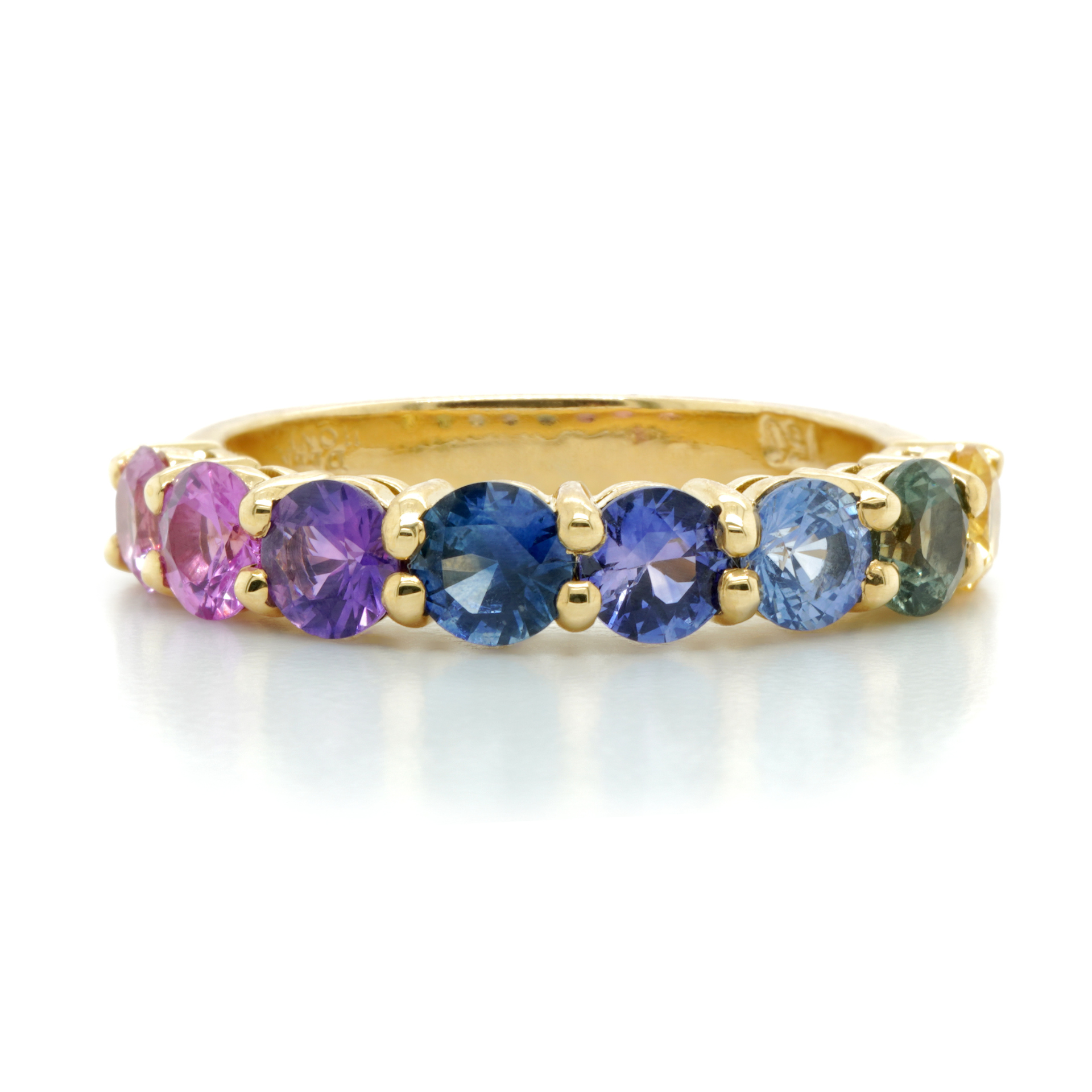 Round Rainbow Sapphire Ring Round Rainbow Sapphire Ring