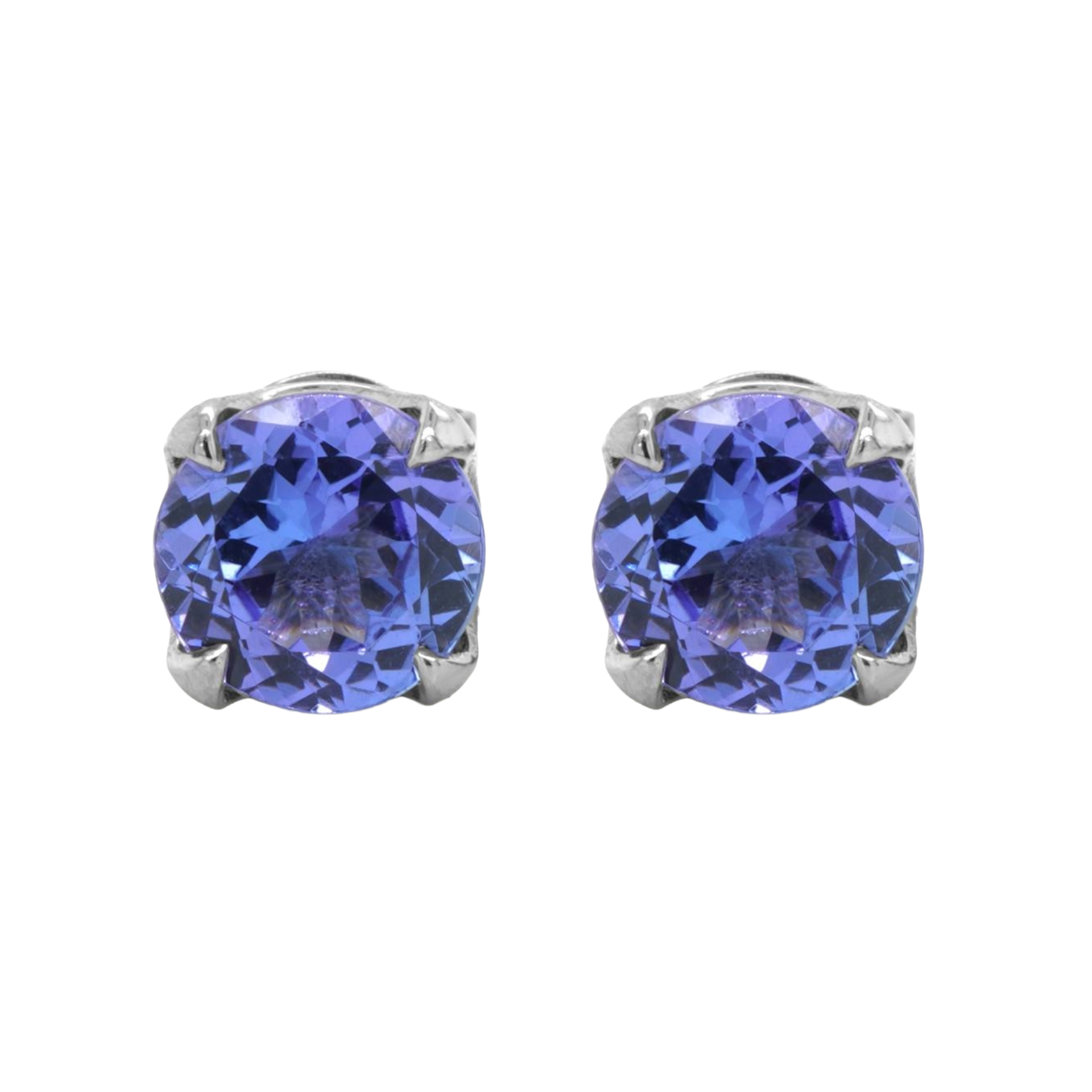 Tanzanite and Platinum Solitaire Earrings Tanzanite and Platinum Solitaire Earrings — Deer Honey Jewellery