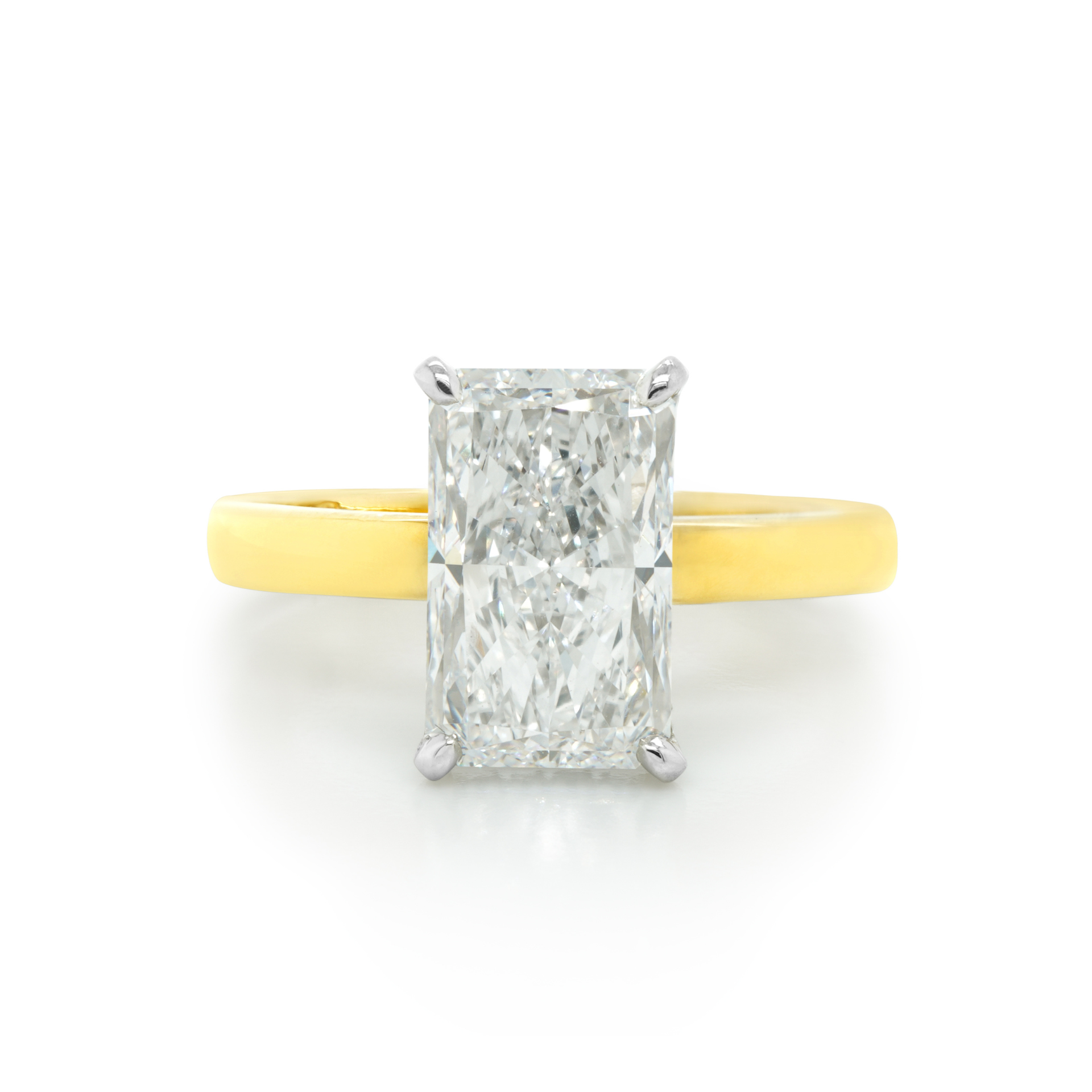 3.24ct Radiant cut Diamond Ring in 18K Gold and Platinum— Burleigh, QLD — Deer Honey Jewellery