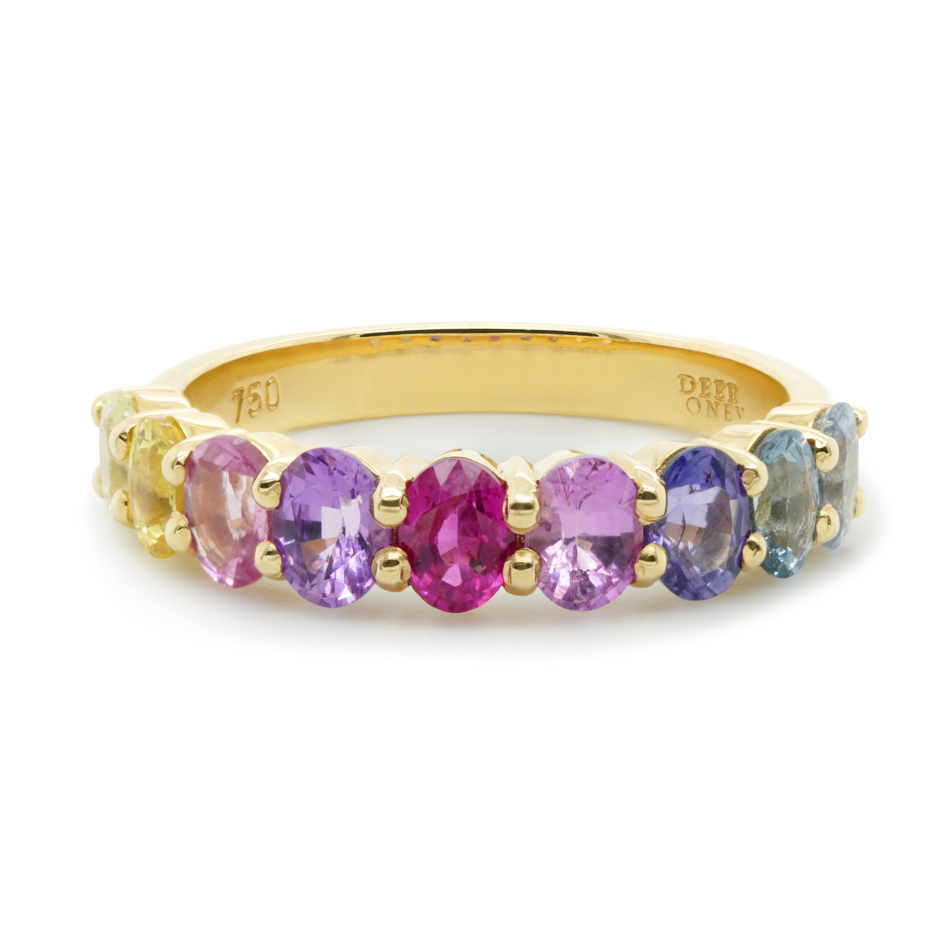 Oval Rainbow Sapphire Ring