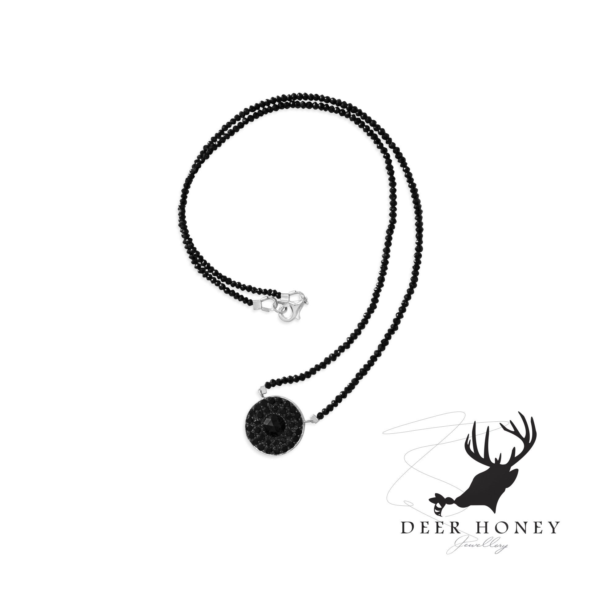 18ct White Gold Black Diamond Pendant — Burleigh, QLD — Deer Honey Jewellery