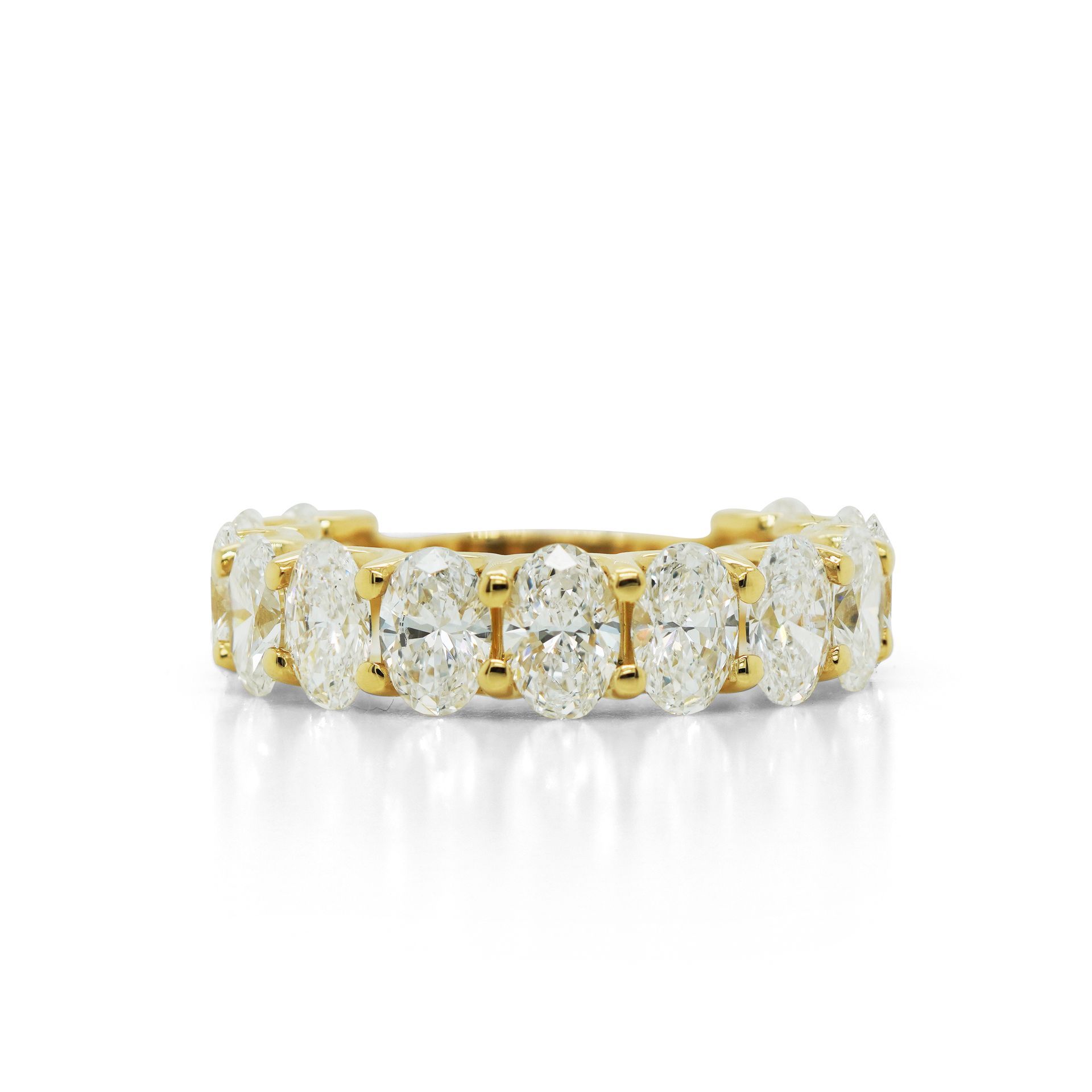 Yellow Gold Half Eternity Diamond Ring — Burleigh, QLD — Deer Honey Jewellery Yellow Gold Half Eternity Diamond Ring — Burleigh, QLD — Deer Honey Jewellery