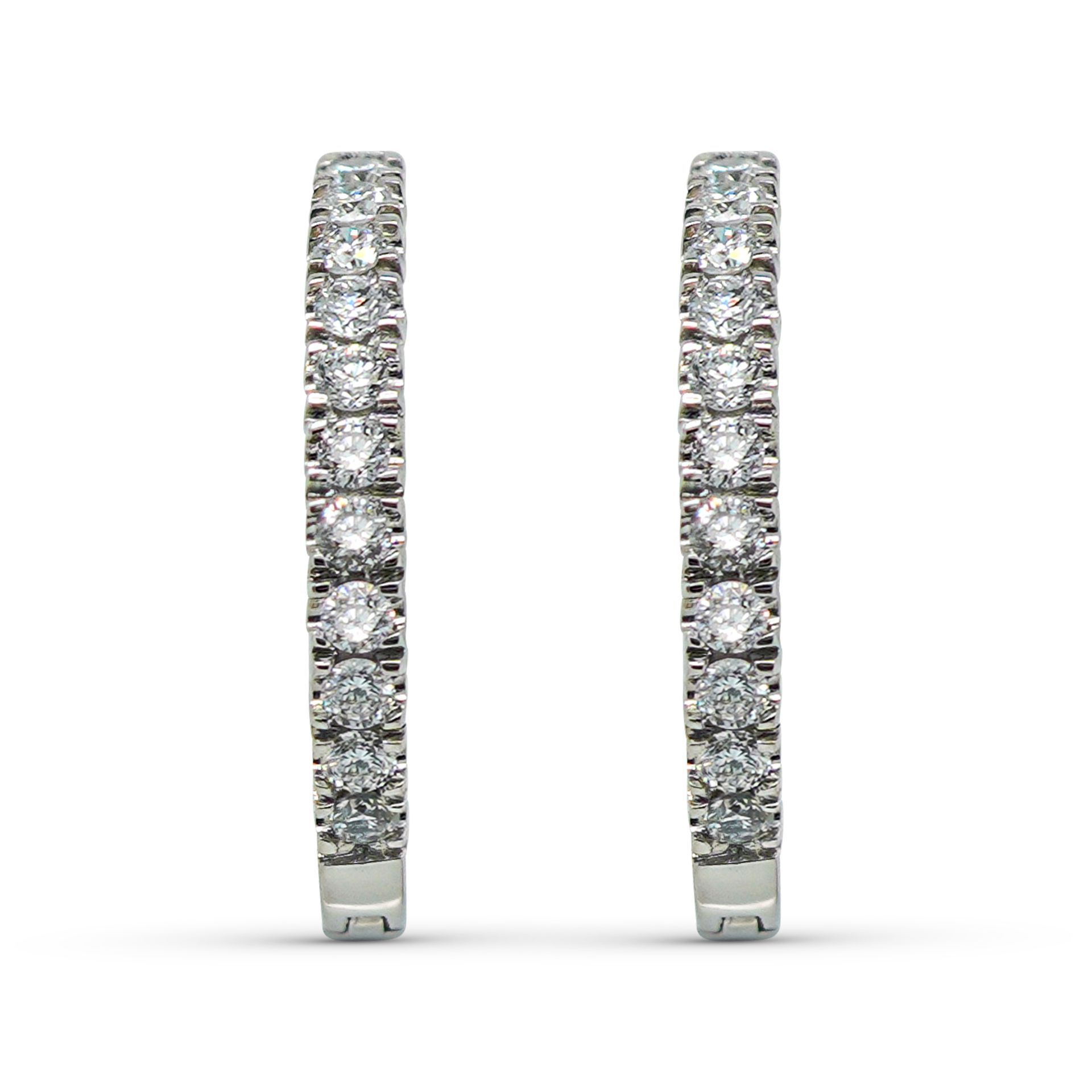 Platinum Hoop Earring with 0.176ct Lab Grown Diamonds— Burleigh, QLD — Deer Honey Jewellery