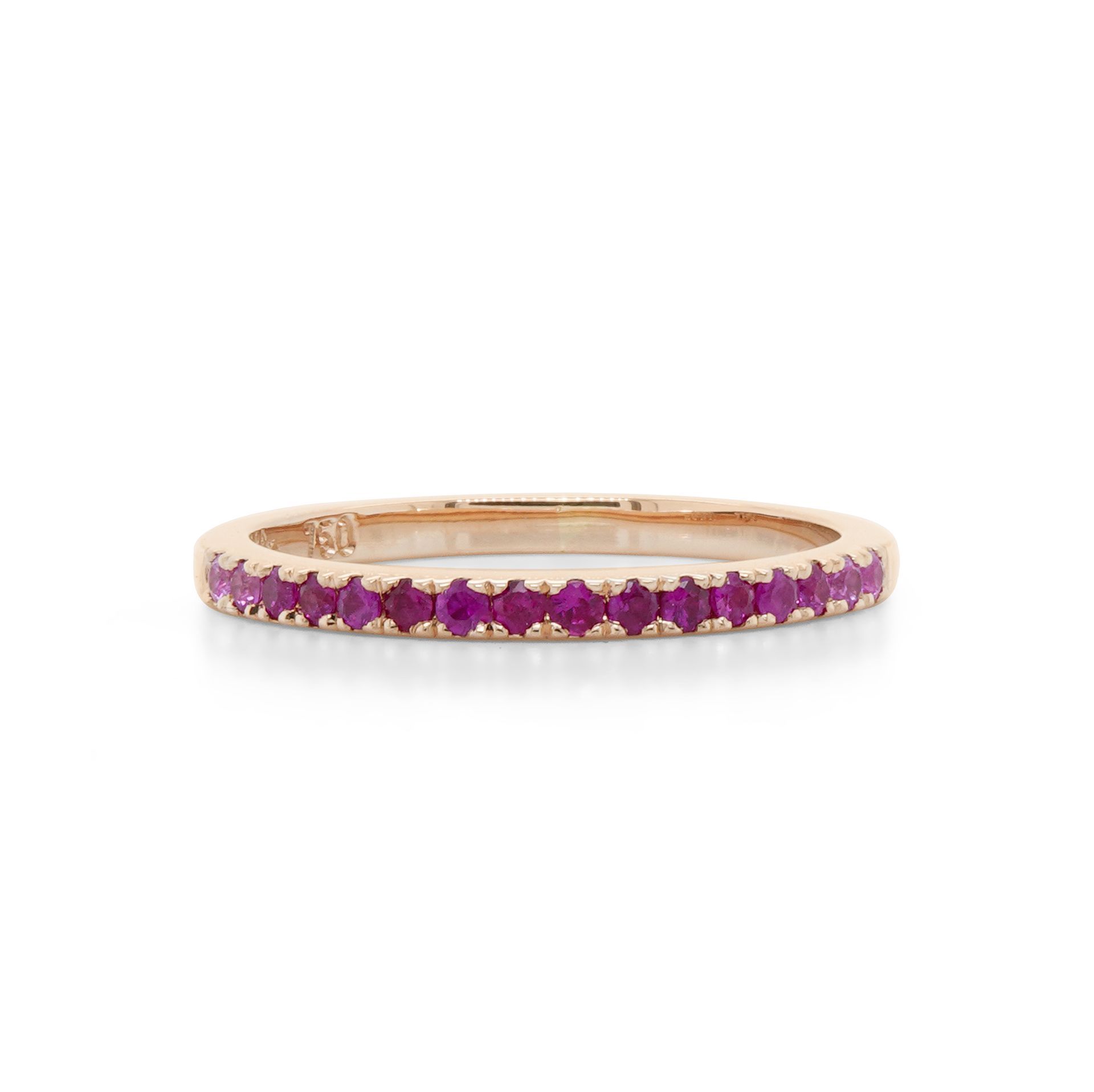 18K Rose Gold Band set with ruby — Burleigh, QLD — Deer Honey Jewellery