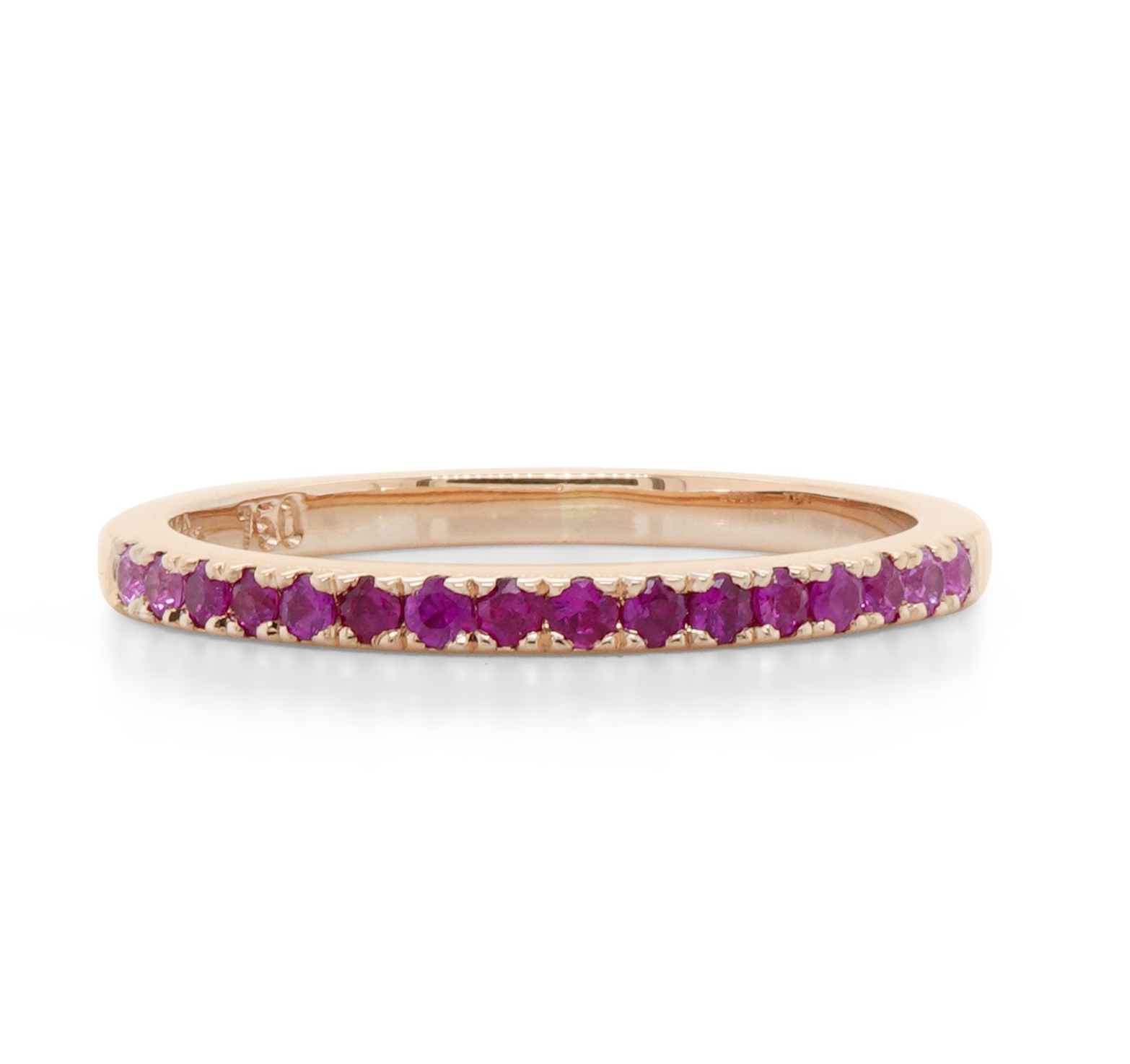 18K Rose Gold Band set with ruby — Burleigh, QLD — Deer Honey Jewellery