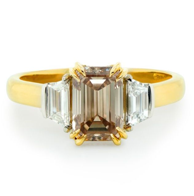 cognac diamond and trapeze cut Diamond Ring — Burleigh, QLD — Deer Honey Jewellery
