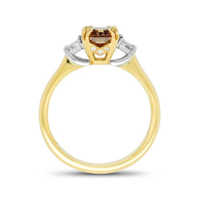 cognac diamond and trapeze cut diamond ring— Burleigh, QLD — Deer Honey Jewellery