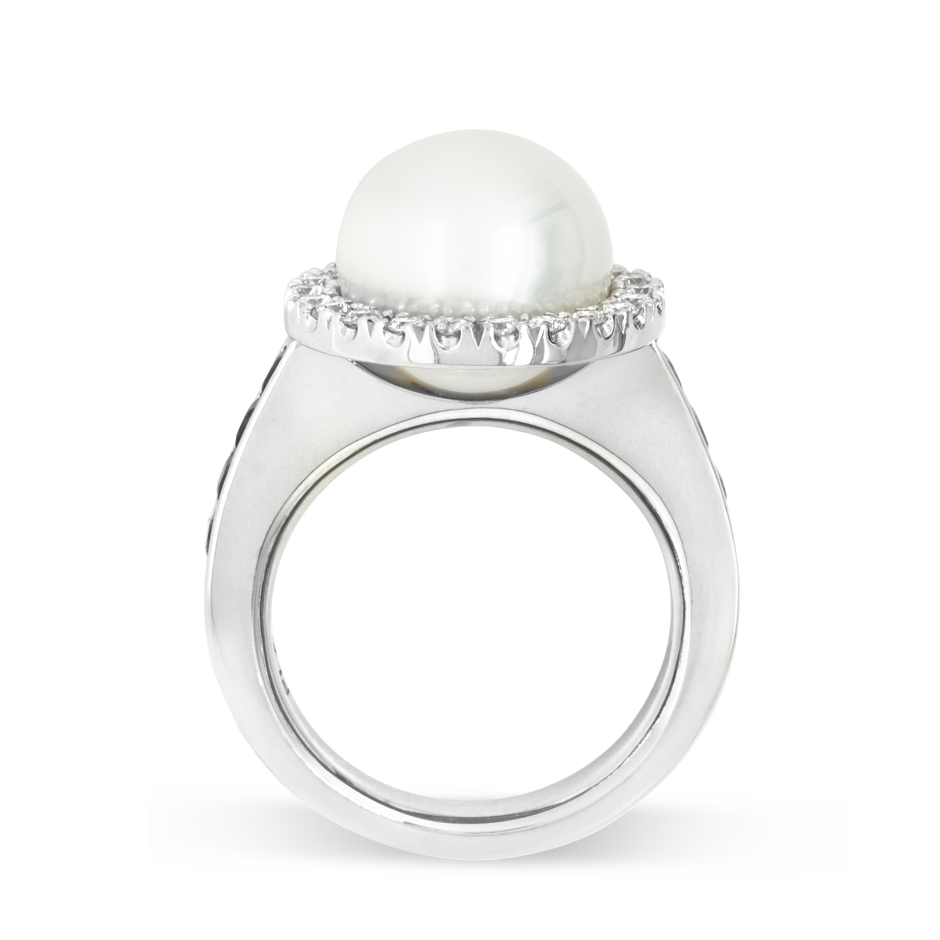 Platinum South Sea Pearl and Blue Sapphire Ring — Burleigh, QLD — Deer Honey Jewellery Platinum South Sea Pearl and Blue Sapphire Ring — Burleigh, QLD — Deer Honey Jewellery