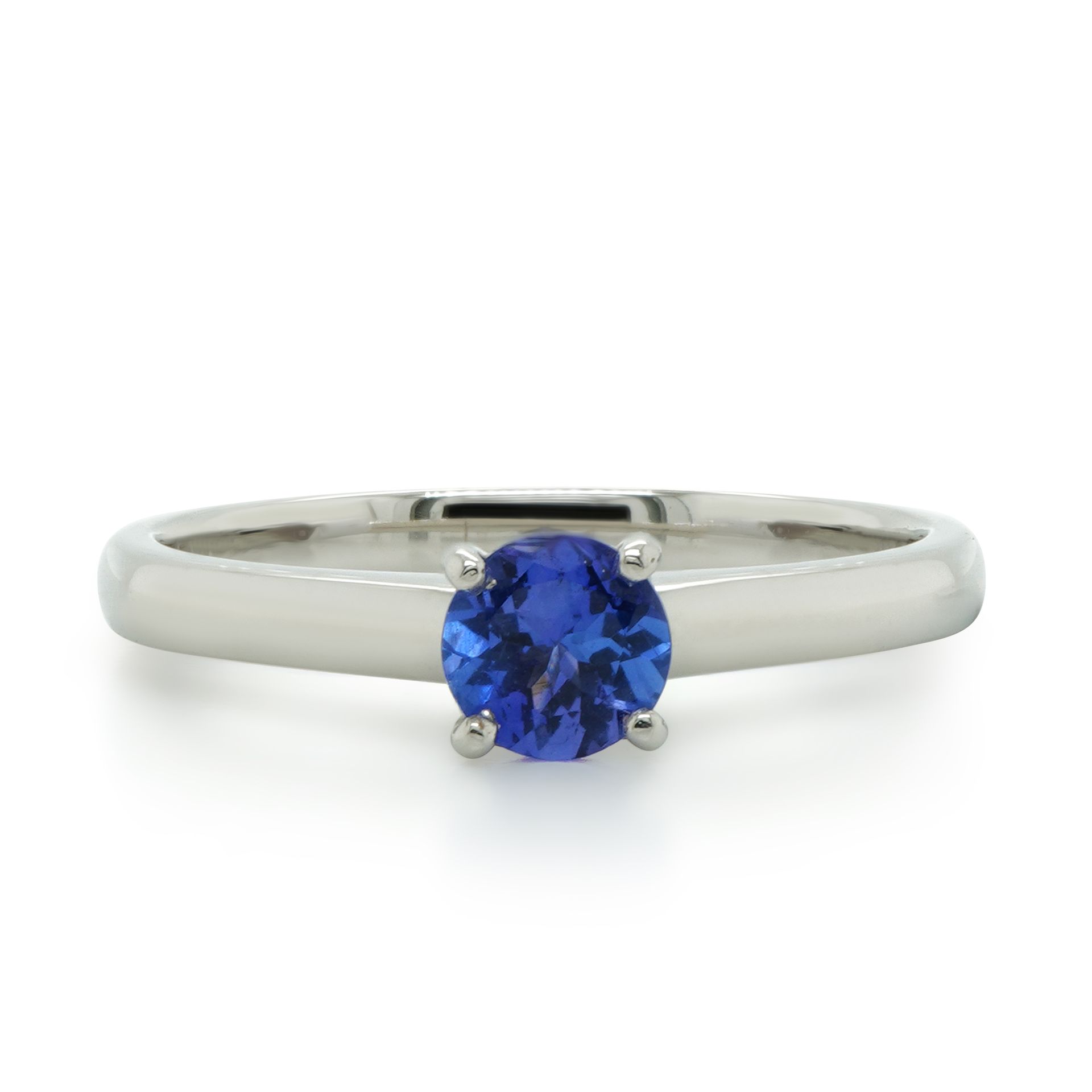 Tanzanite and Diamond Solitaire, Platinum Ring — Burleigh, QLD — Deer Honey Jewellery