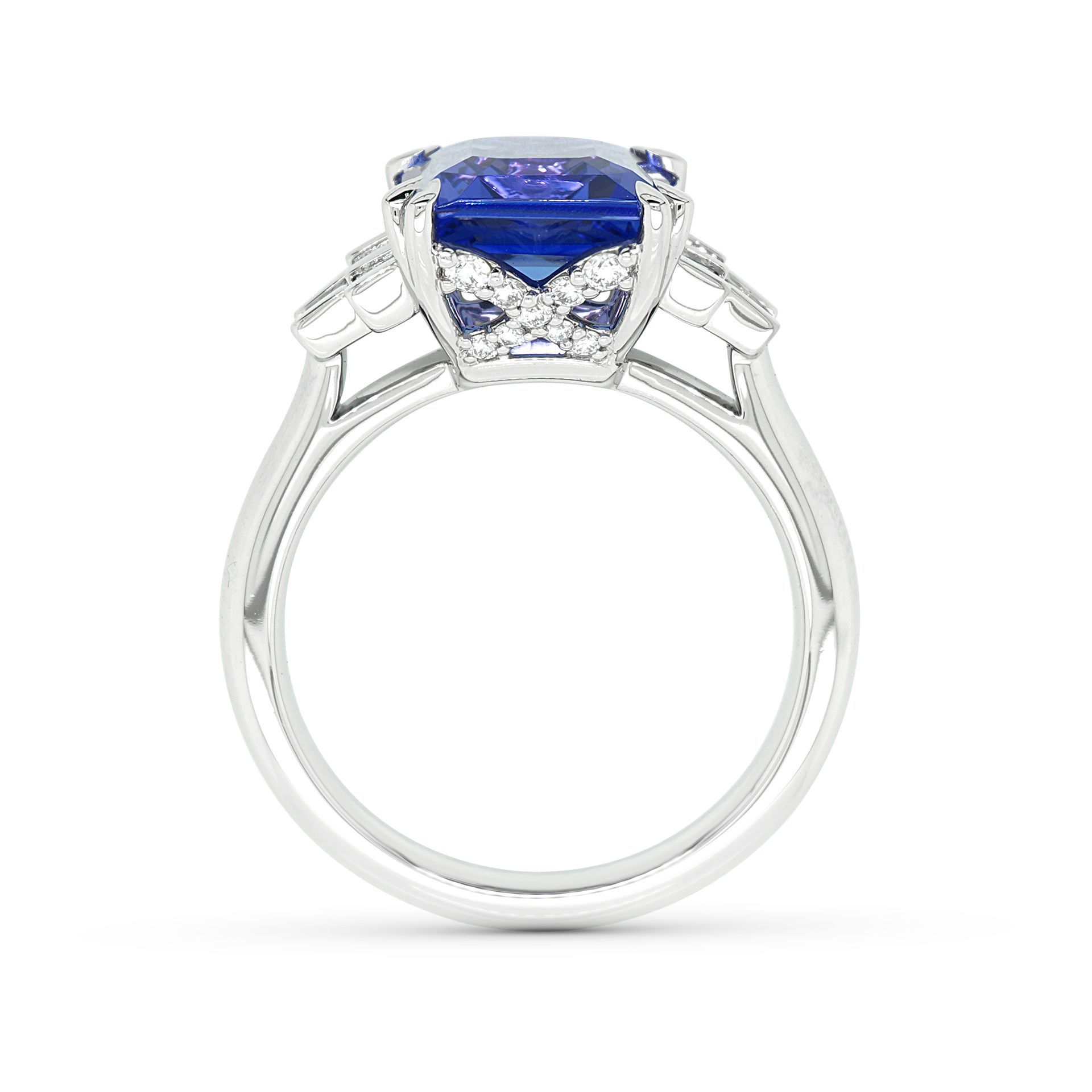 Tanzanite platinum diamond ring— Burleigh, QLD — Deer Honey Jewellery