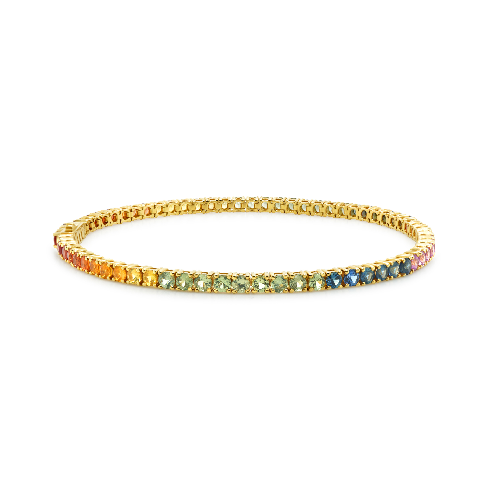 18Y Tennis Bracelet with Rainbow Sapphires — Burleigh, QLD — Deer Honey Jewellery