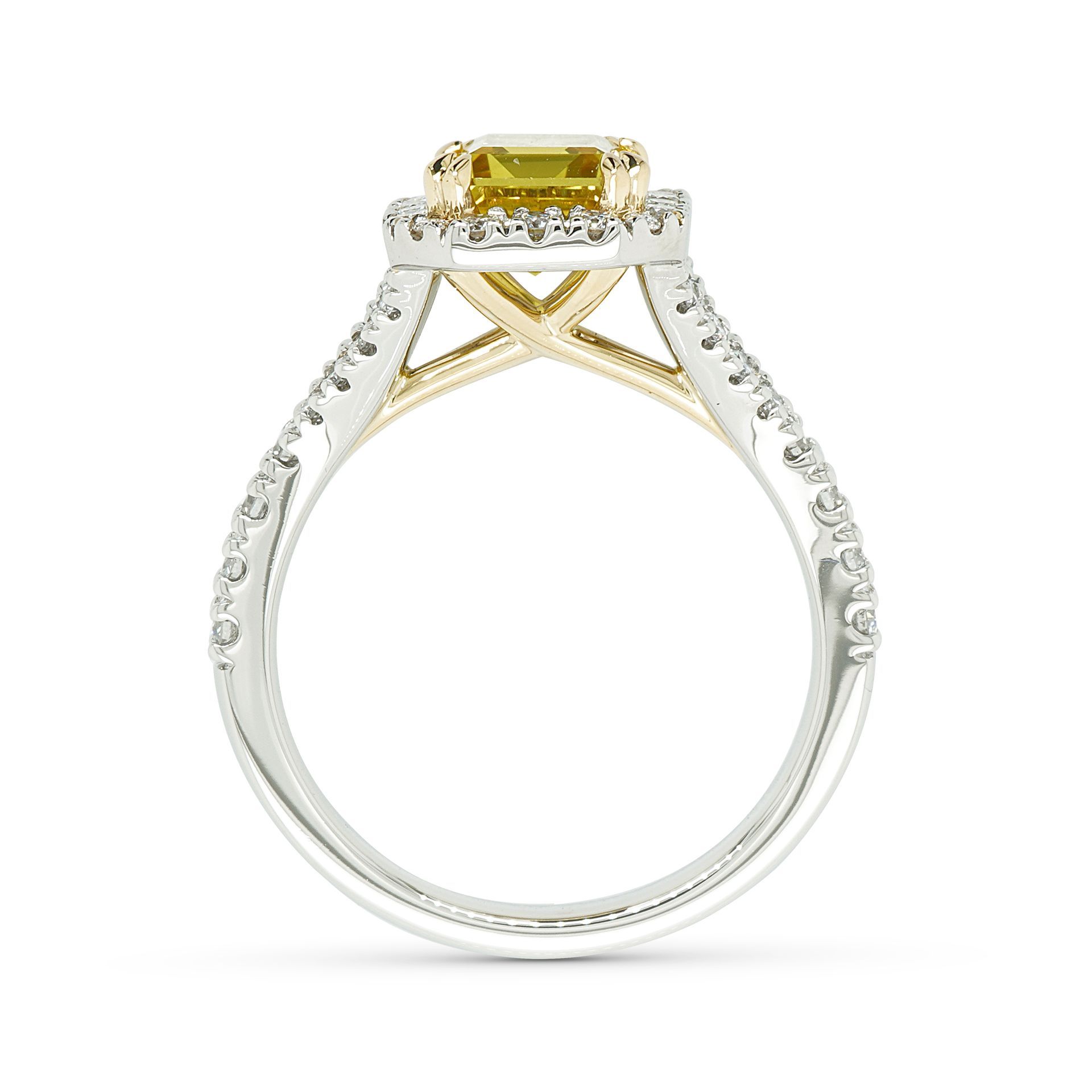 yellow sapphire platinum diamond ring— Burleigh, QLD — Deer Honey Jewellery