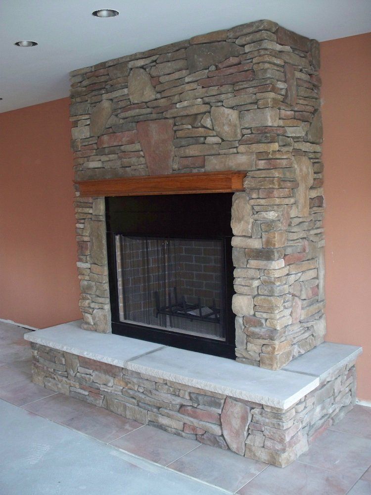 new stone fireplace build - fireplace construction in Middletown, NJ