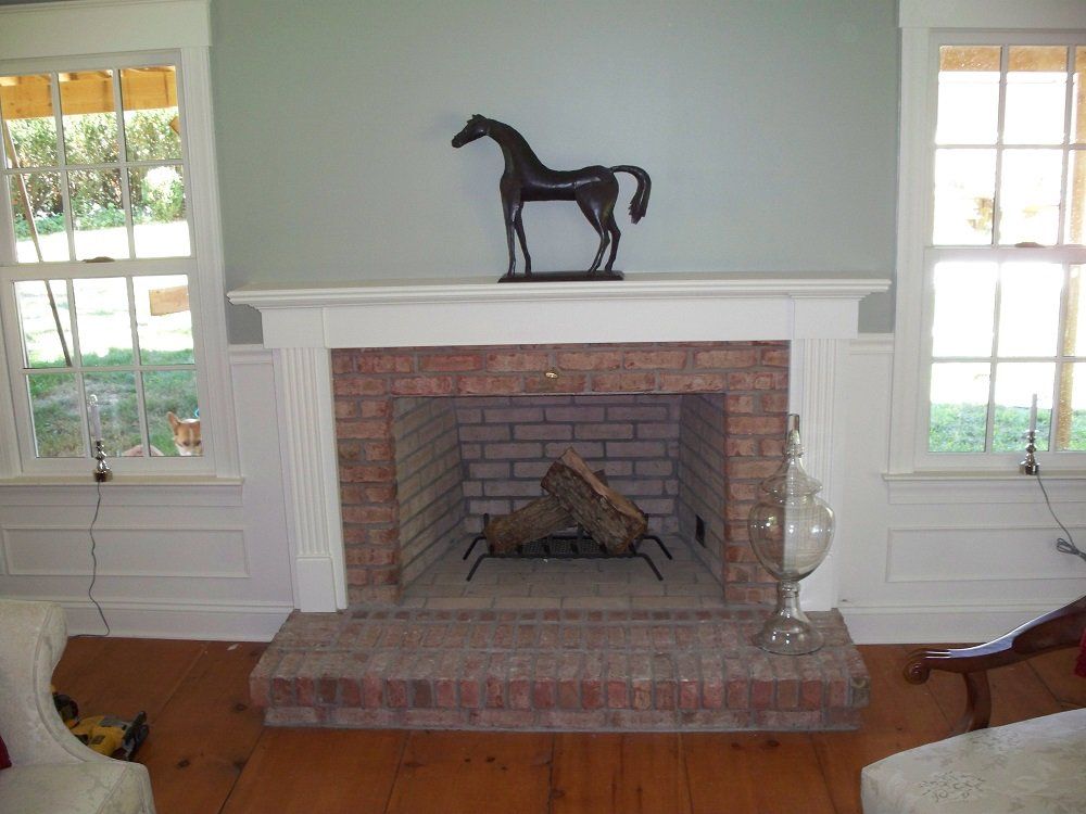 red brick fireplace - residential brick masonry in Middletown, NJ