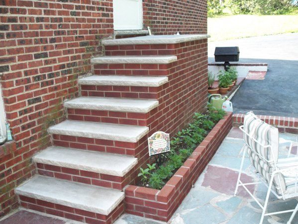 Red Brick With Cement Steps - Masonry in Middletown, NJ
