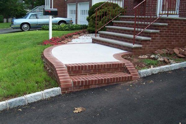 Cement and Red Brick Entrance - Masonry in Middletown, NJ