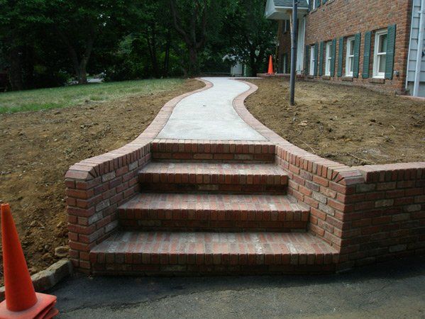 Brick and Cement Walkway