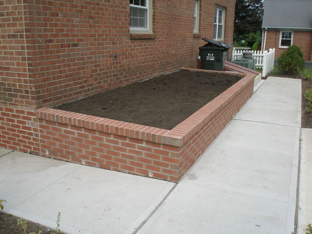 Red Brick Flower Bed - Masonry in Middletown, NJ