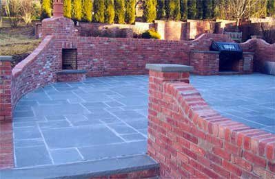 red brick outdoor living area - custom patios in Middletown, NJ