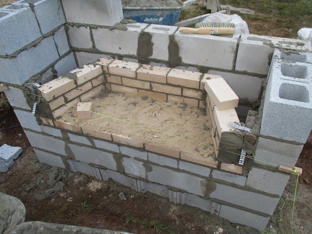 building an outdoor fireplace - custom masonry in Middletown, NJ