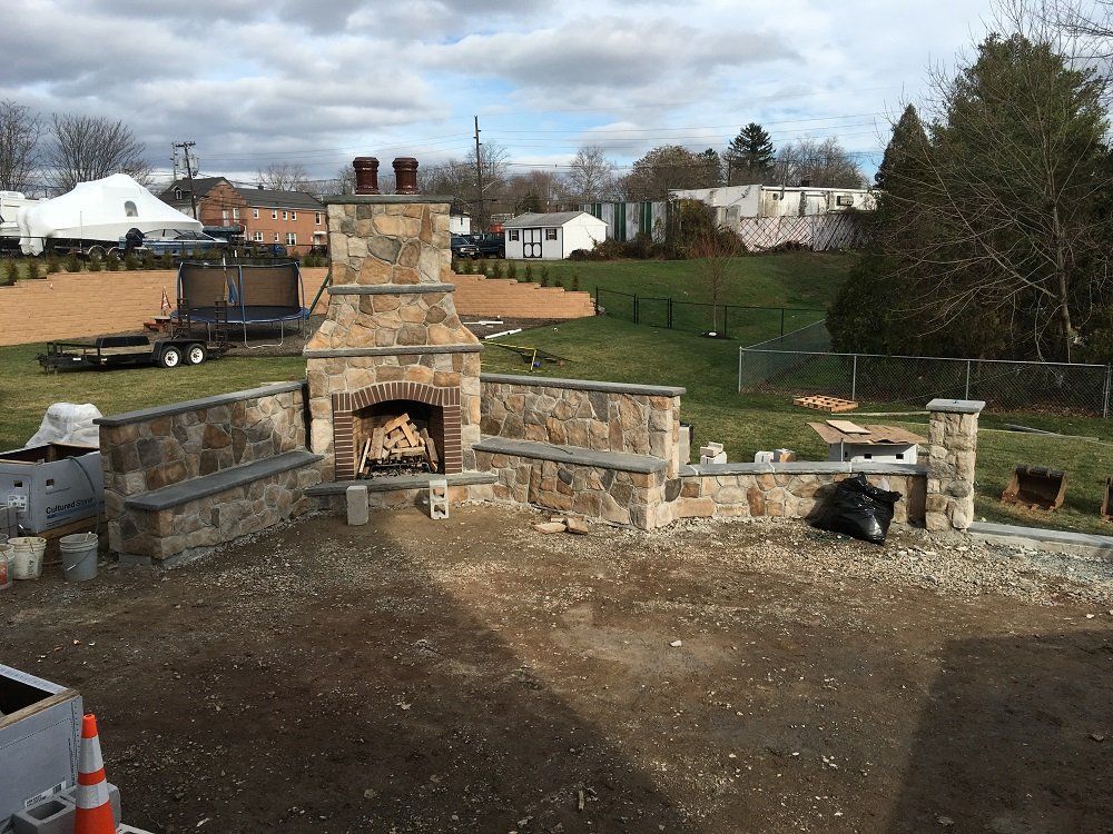 outdoor fireplace construction - residential masonry in Middletown, NJ