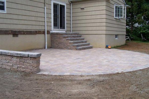 brick patio area - custom patios clearing land to begin patio remodel - residential masonry in Middletown, NJ