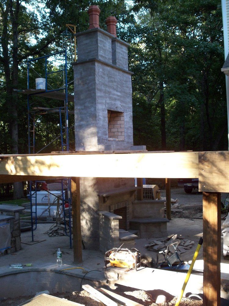 Outdoor fireplace installation - masonry contractor in Middletown, NJ