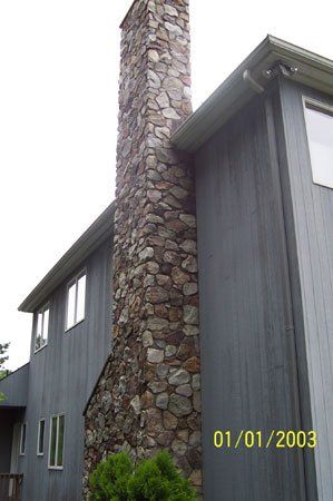 stone chimney installation - residential masonry  in Middletown, NJ