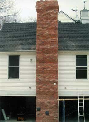 after brick chimney installation - residential brick masonry  in Middletown, NJ