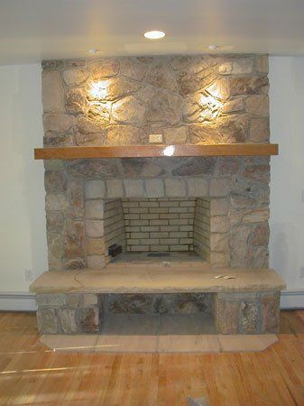 stone fireplace - residential masonry in Middletown, NJ