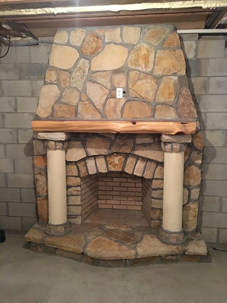 beautiful stone fireplace - residential masonry company in Middletown, NJ