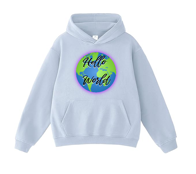 Light blue hoodie with 