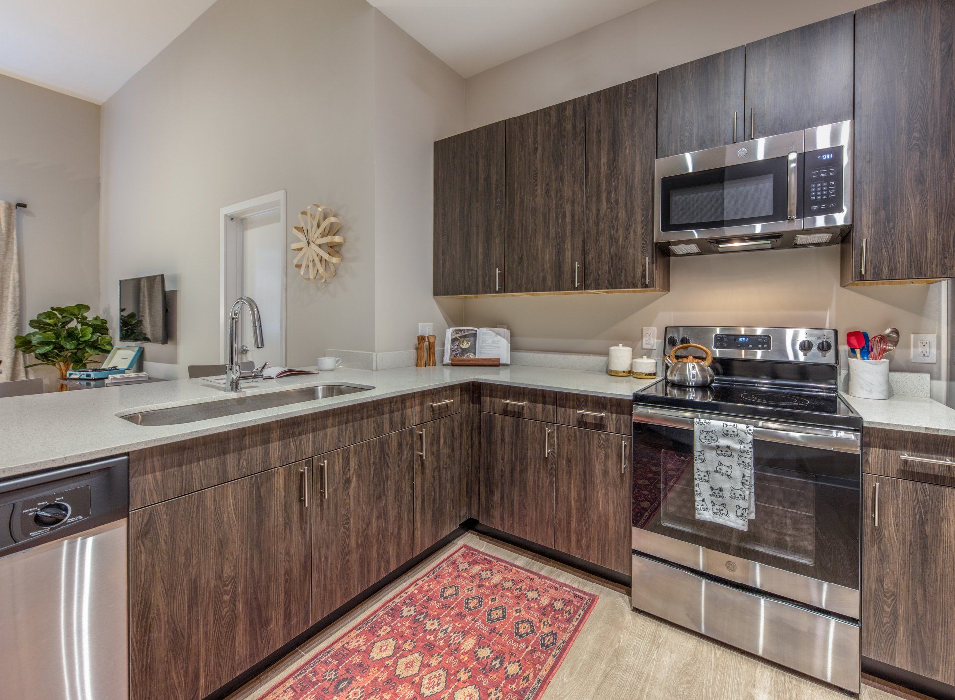 Evolve Bloomington Kitchen with Stainless-Steel Appliances.