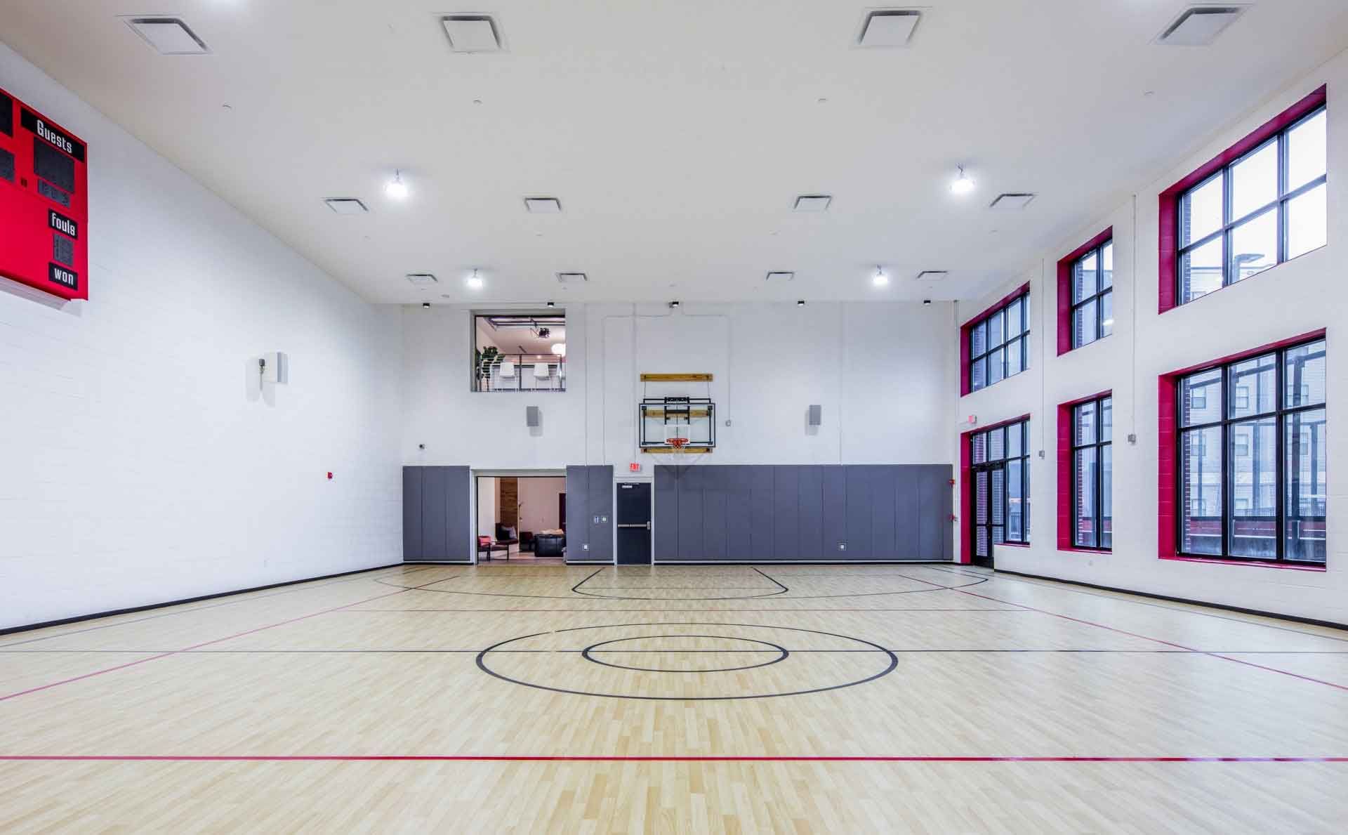 Evolve Bloomington Indoor Basketball Court.