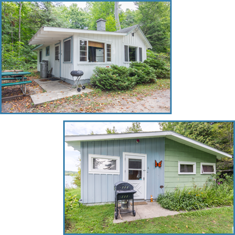 A before and after picture of a small house
