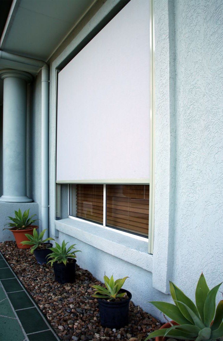 White side channel awning