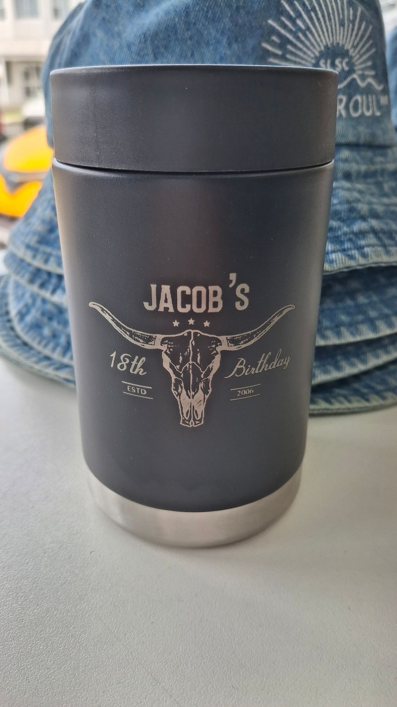 A Metal Water Bottle With Personalised Engraving — NMTG Engraving in Wollongong, NSW