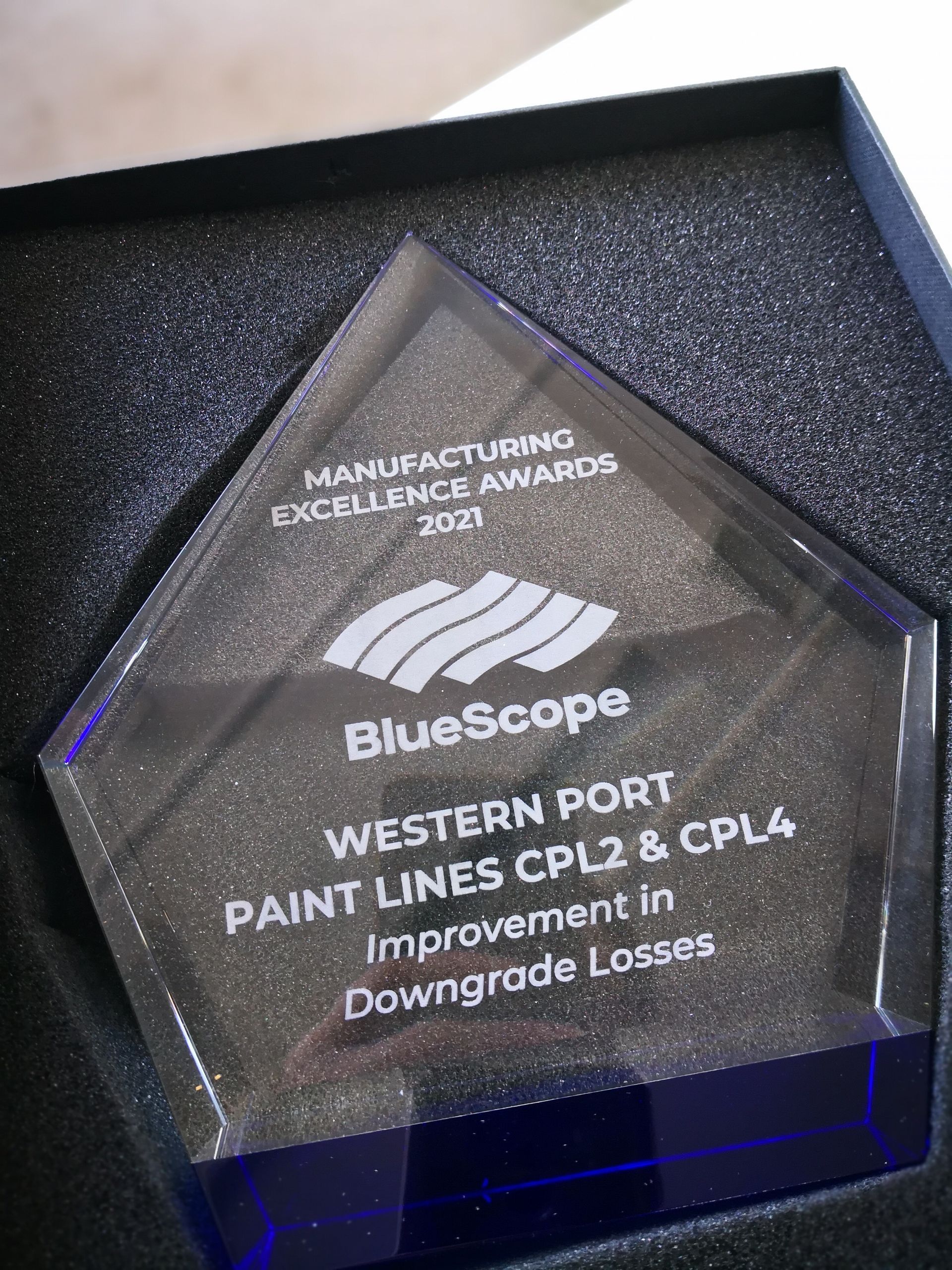 A Glass Plaque is in a Grey Box — NMTG Engraving in Wollongong, NSW