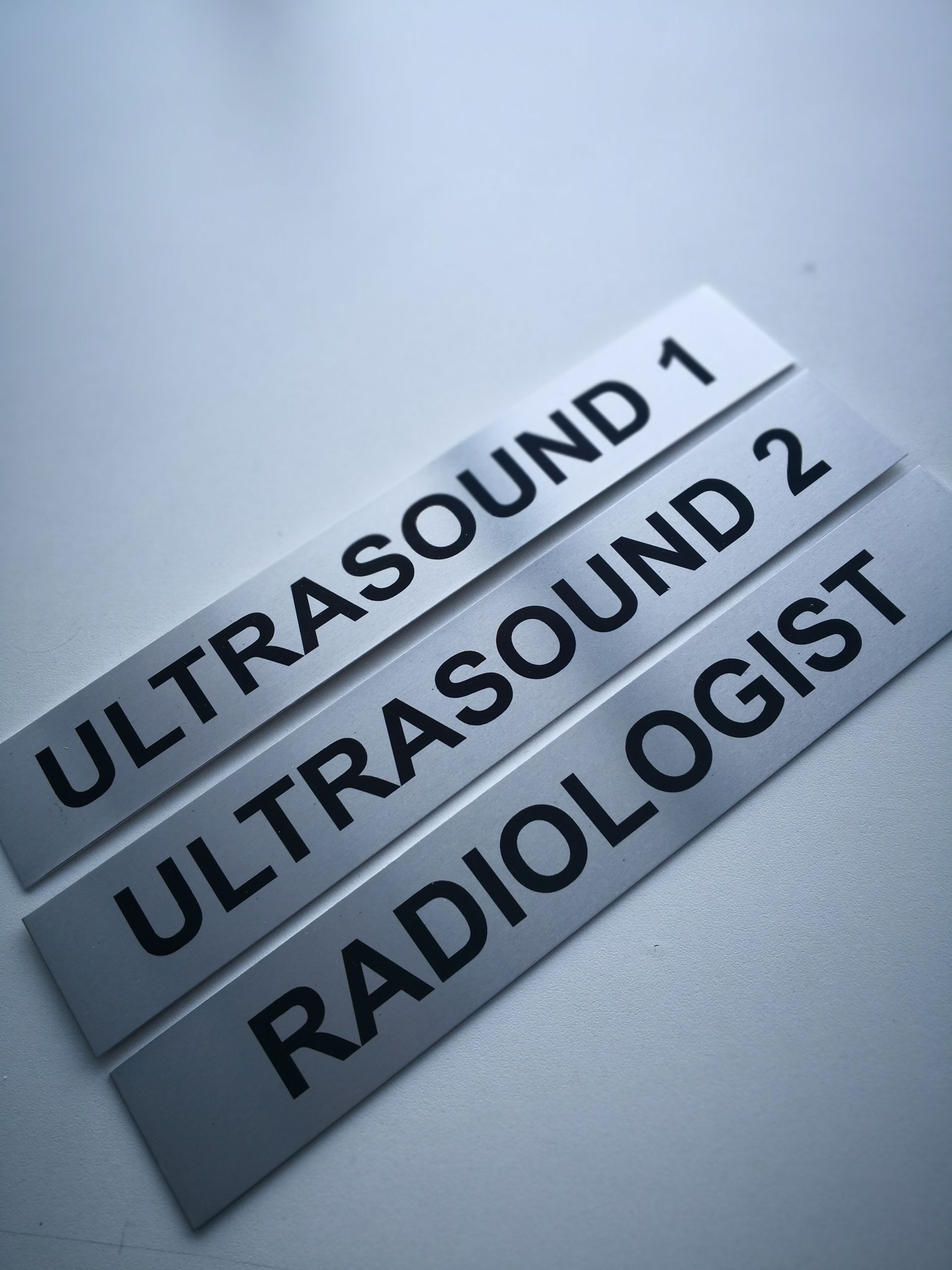Three Stainless Steel Ultrasound Signs — NMTG Engraving in Wollongong, NSW